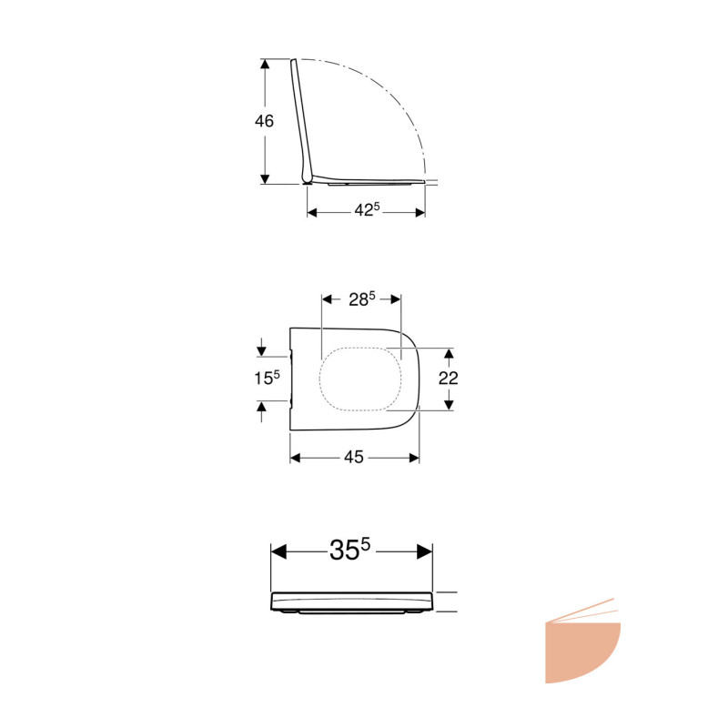 GEBERIT SMYLE SQUARE ENVOLVENTE 500.238.01.1