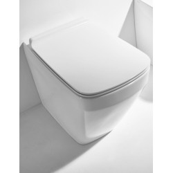 Asiento de inodoro cuadrado Frozen Simas Ceramica blanco o negro