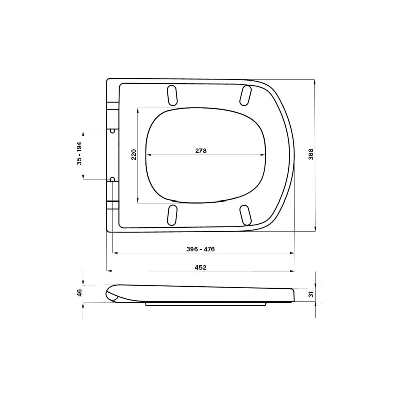 Tapa WC Roca Dama Senso adaptable en Duroplast