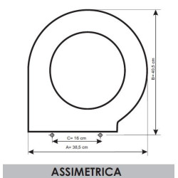 Sedile WC Valadares Assimetrica adattabile in Resiwood