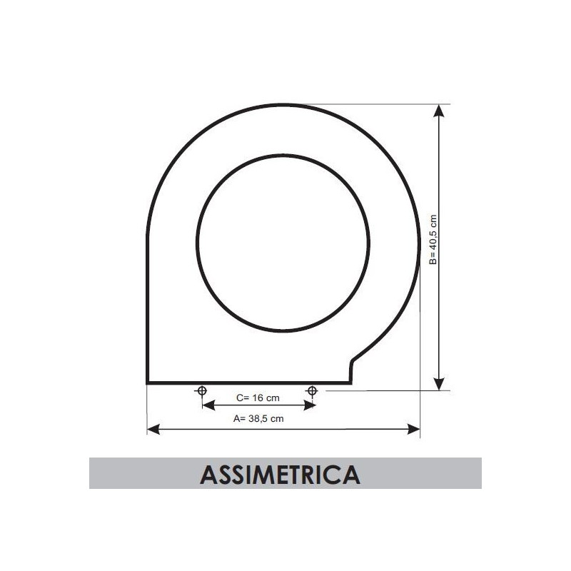 Toilet Seat Valadares Assimetrica adaptable in Resiwood