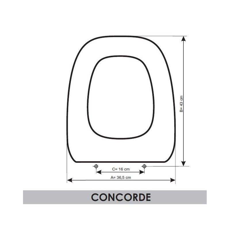 Toilet Seat Valadares Concorde adaptable in Resiwood