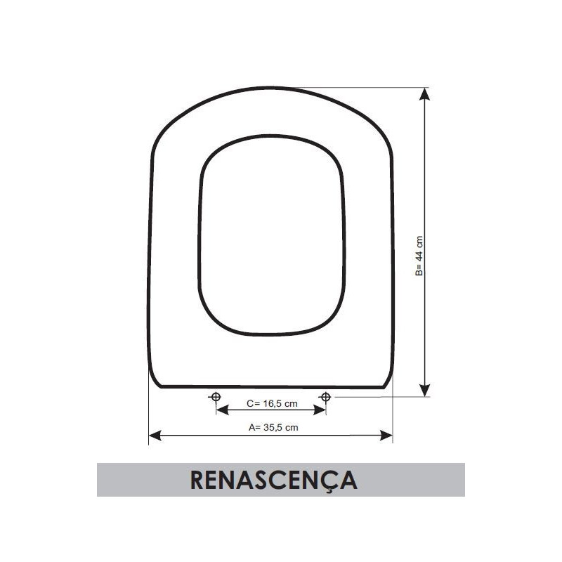 ABATTANT DU WC SANITANA RENASCENÇA  ADAPTABLE IN RESIWOOD