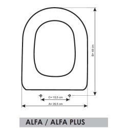 Toilet Seat Unisán Alfa Plus adaptable in Resiwood