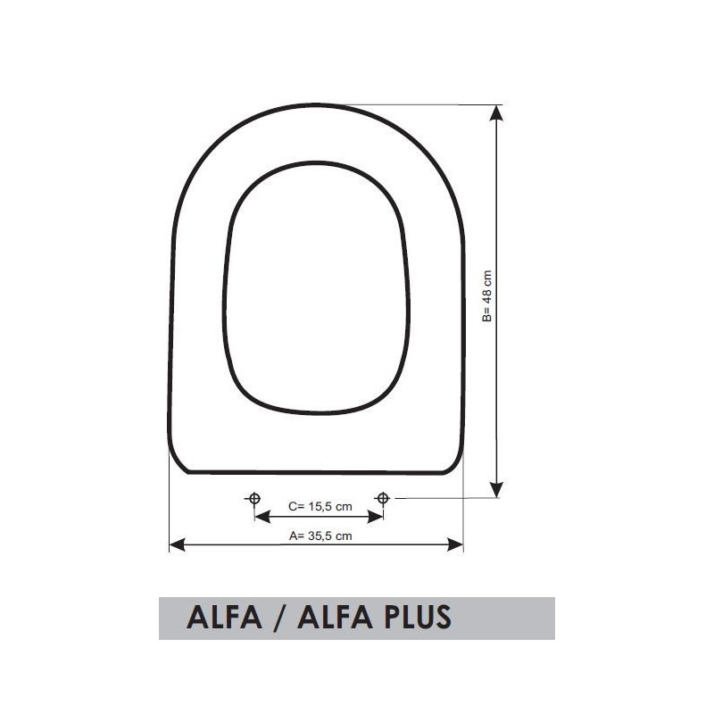 Sedile WC Unisán Alfa Plus adattabile in Resiwood