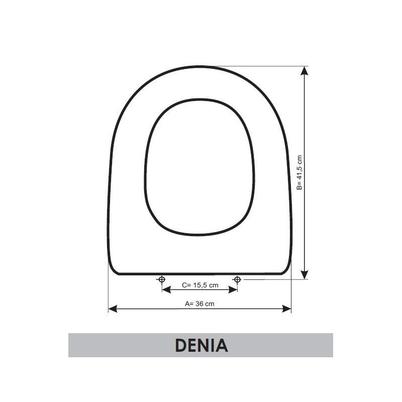 Toilet Seat WC Unisán Denia adaptable in Resiwood