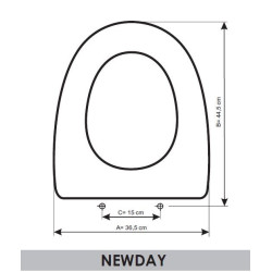 Abattant WC Unisán New Day adaptable en Resiwood