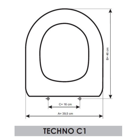 Sedile WC Cifial Techno C1 adattabile in Resiwood