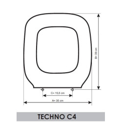 Sedile WC Cifial Techno C4 adaptable en Resiwood