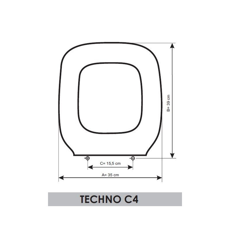 Sedile WC Cifial Techno C4 adaptable en Resiwood