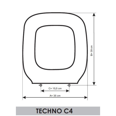 Toilet Seat Cifial Techno C4 adaptable in Resiwood