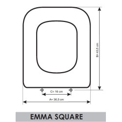 Tapa WC Gala Emma Square adaptable en Resiwood