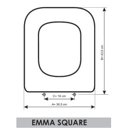 Toilet Seat Gala Emma Square adaptable in Resiwood