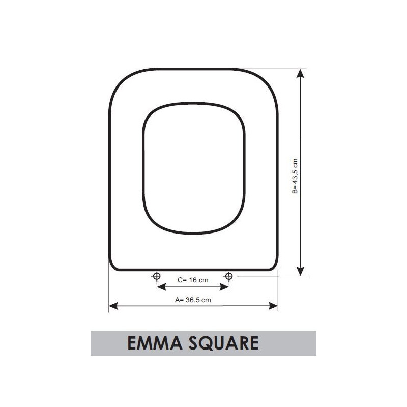 Tapa WC Gala Emma Square adaptable en Resiwood