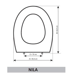 Toilet Seat Gala Nila adaptable in Resiwood