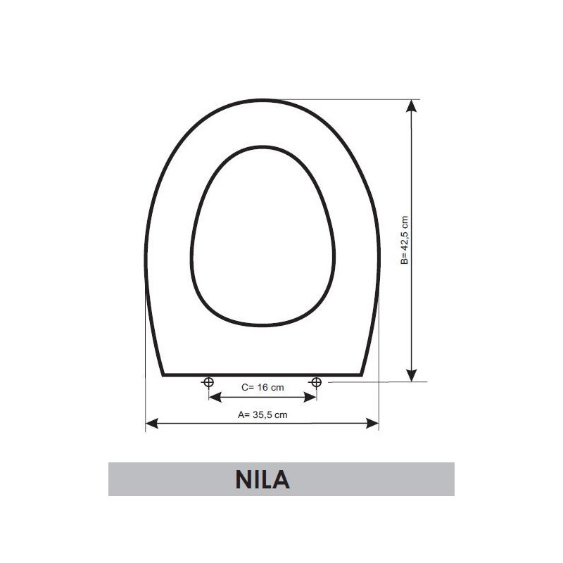 Abattant WC Gala Nila adaptable en Resiwood