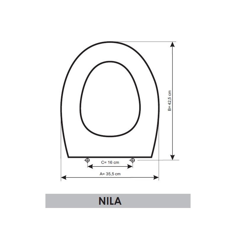 Toilet Seat Gala Nila adaptable in Resiwood