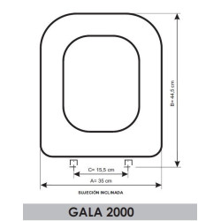 Abattant WC Gala 2000 adaptable en Resiwood