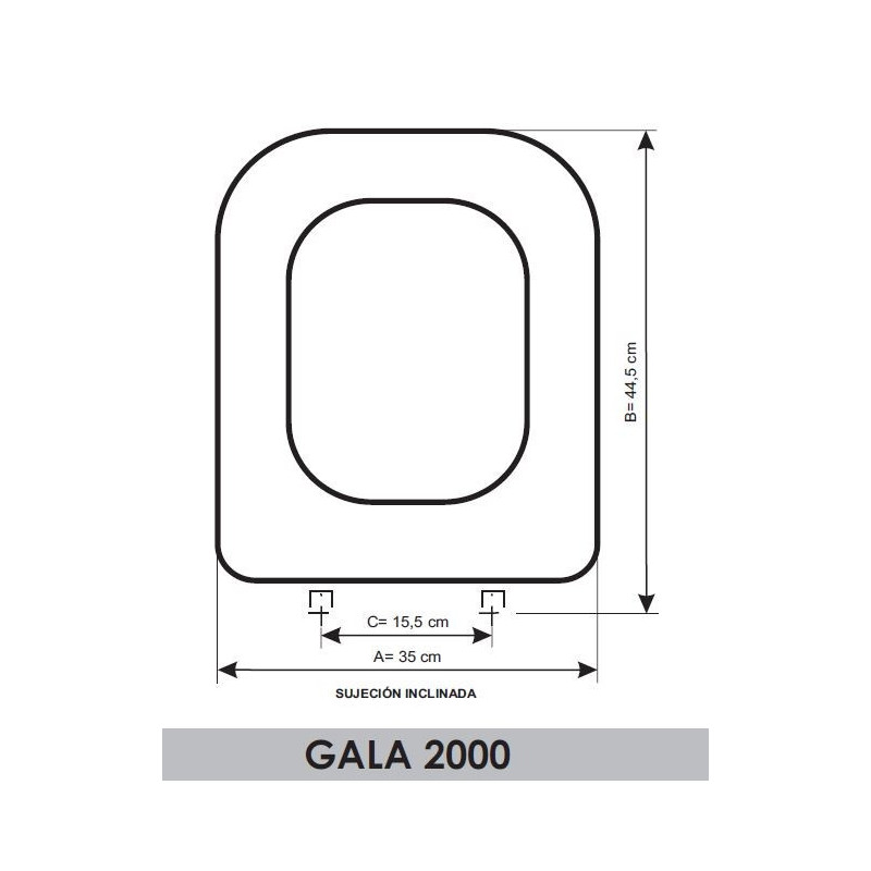 Sedile WC Gala 2000 adattabile in Resiwood