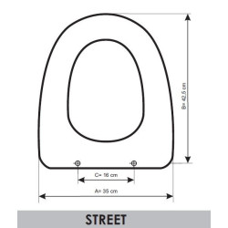 SEDILE WC GALA STREET  ADATTABILE IN RESIWOOD