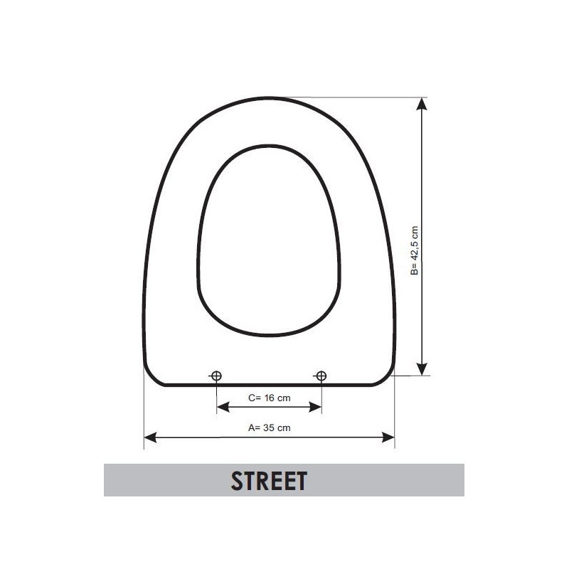 SEDILE WC GALA STREET  ADATTABILE IN RESIWOOD