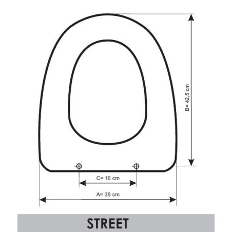 ABATTANT DU WC GALA STREET  ADAPTABLE IN RESIWOOD