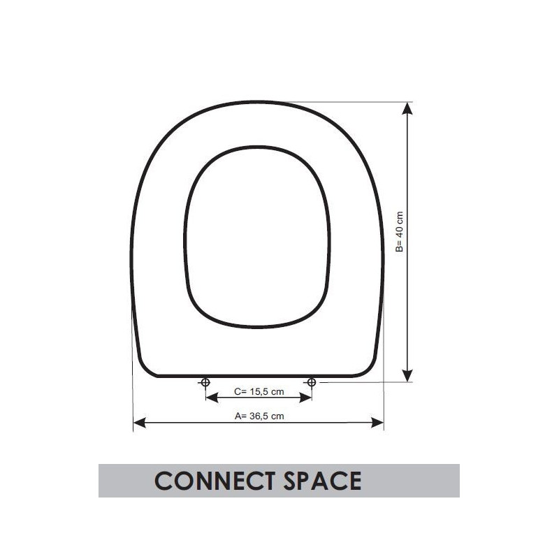 SEDILE WC IDEAL STANDARD  CONNECT SPACE ADATTABILE IN RESIWOOD