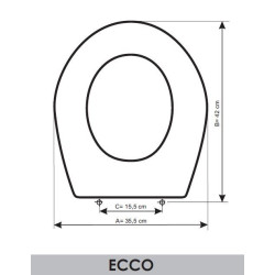 Sedile WC Ideal Standard Ecco adattabile in Resiwood