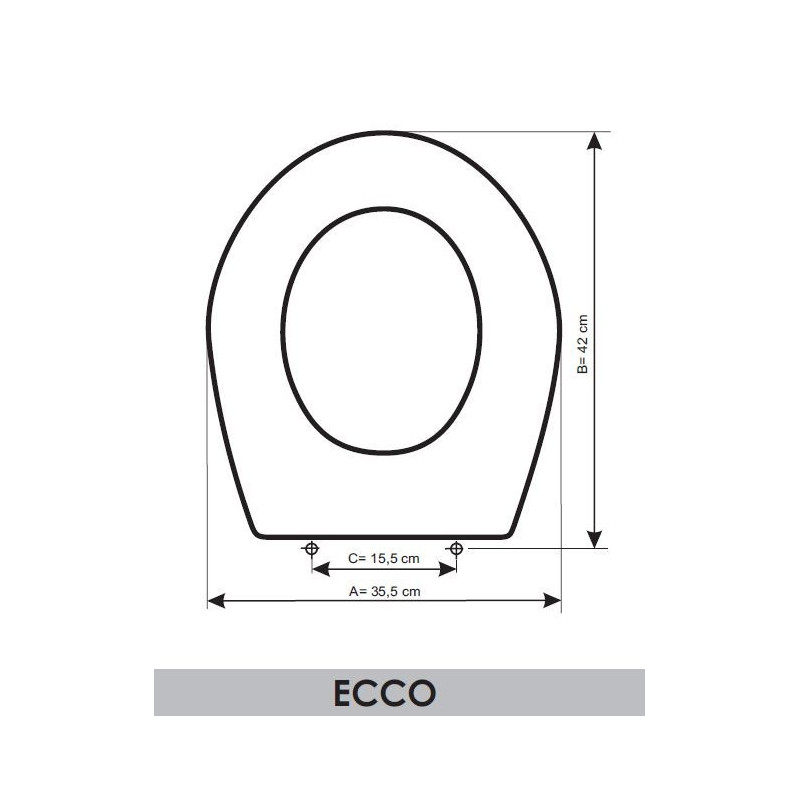 Abattant WC Ideal Standard Ecco adaptable en Resiwood