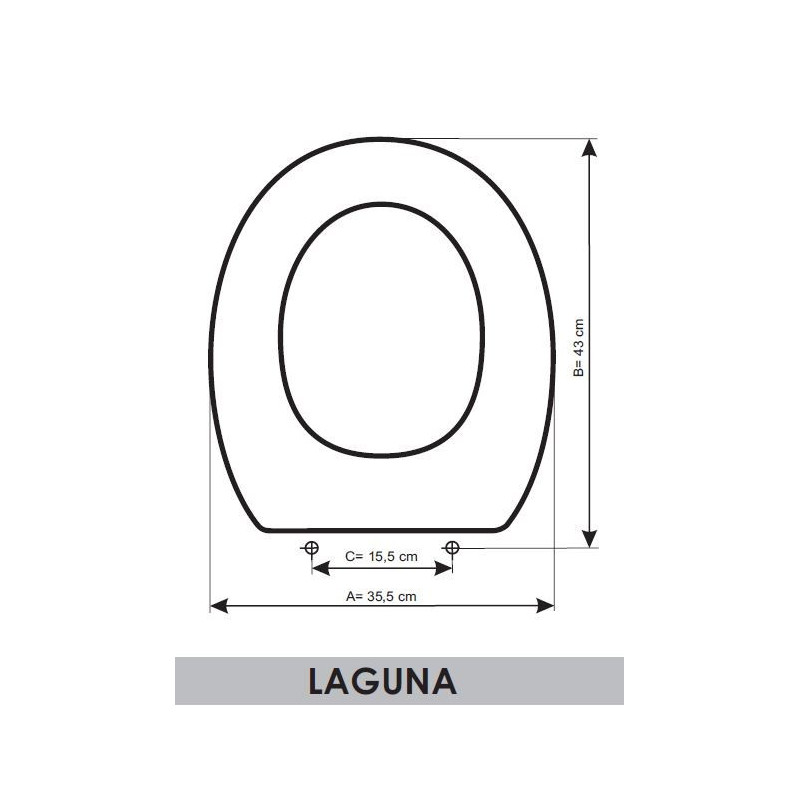 Abattant WC Ideal Standard Laguna adaptable en Resiwood