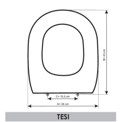 Tapa WC Ideal Standard Tesi adaptable en Resiwood