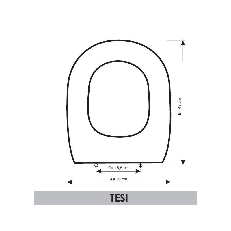 Toilet Seat Ideal Standard Tesi adaptable in Resiwood