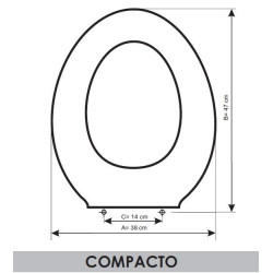 Toilet Seat Roca Compacto adaptable in Resiwood