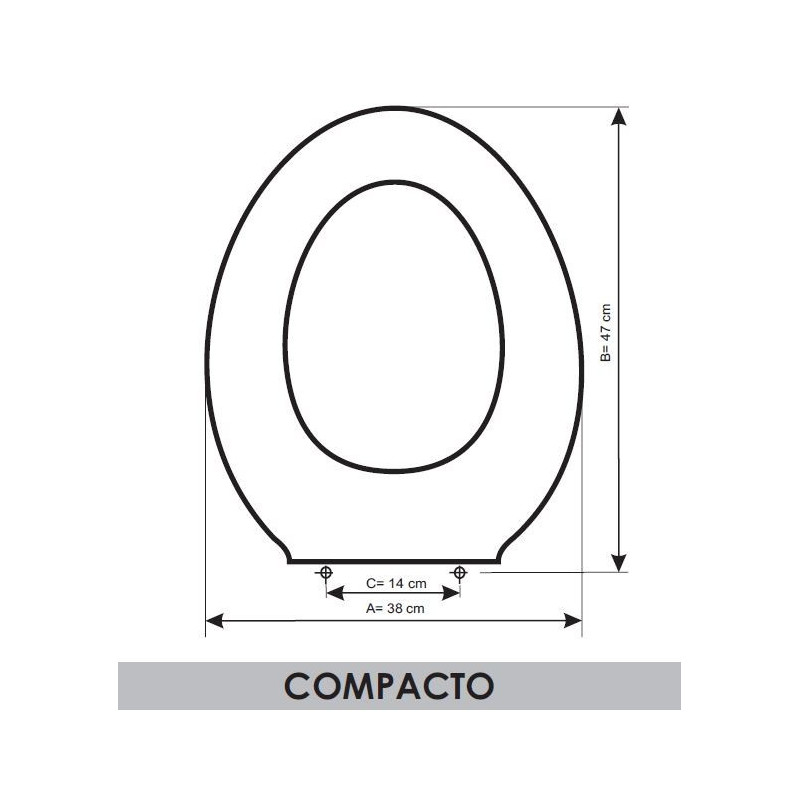 Toilet Seat Roca Compacto adaptable in Resiwood