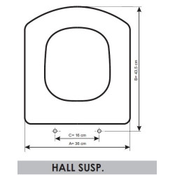 Toilet Seat Roca Hall Susp. adaptable in Resiwood