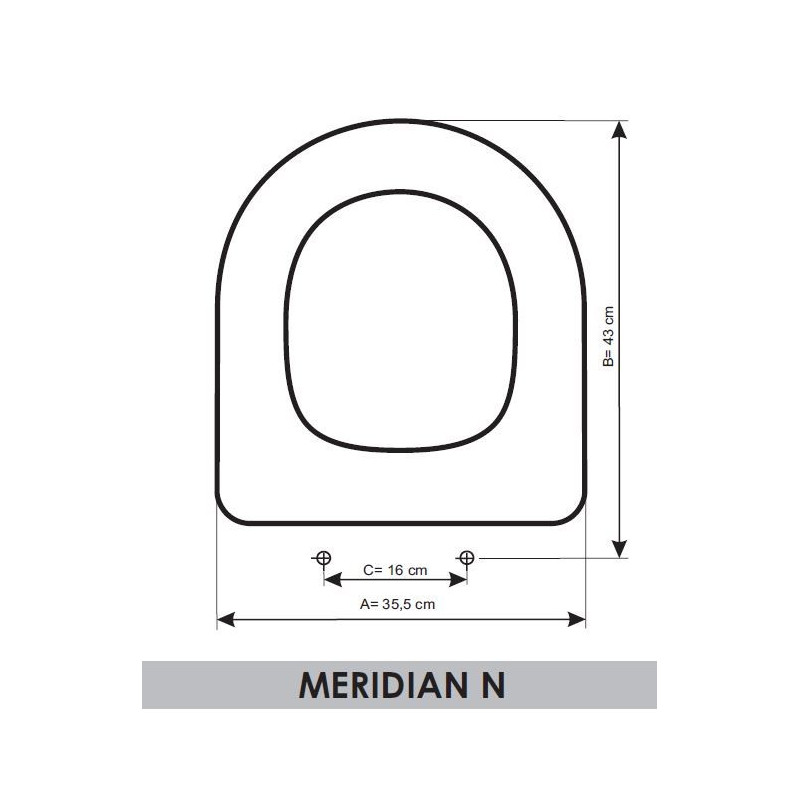 Toilet Seat Roca Meridian N adaptable en Resiwood