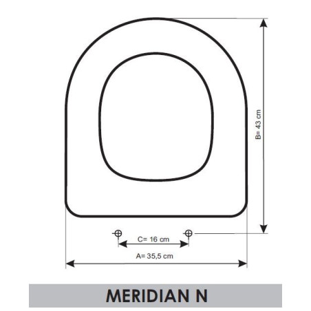 Tapa WC Roca Meridian N adaptable en Resiwood