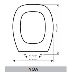 Toilet Seat Porsan Noa adaptable in Resiwood