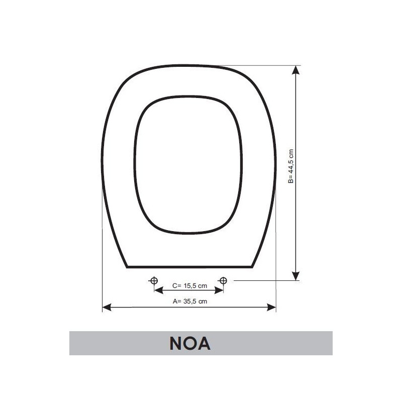 Abattant WC Porsan Noa adaptable en Resiwood