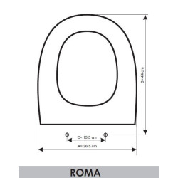 Toilet Seat Porsán Roma adaptable in Resiwood