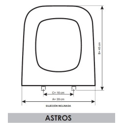 Tapa WC Jacob Delafon Astros adaptable en Resiwood