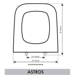 Toilet Seat Jacob Delafon Astros adaptable in Resiwood