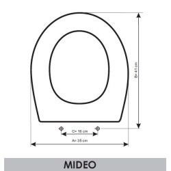 Abattant WC Jacob Delafon Mideo adaptable en Resiwood