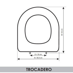 Abattant WC Jacob Delafon Trocadero adaptable en Resiwood