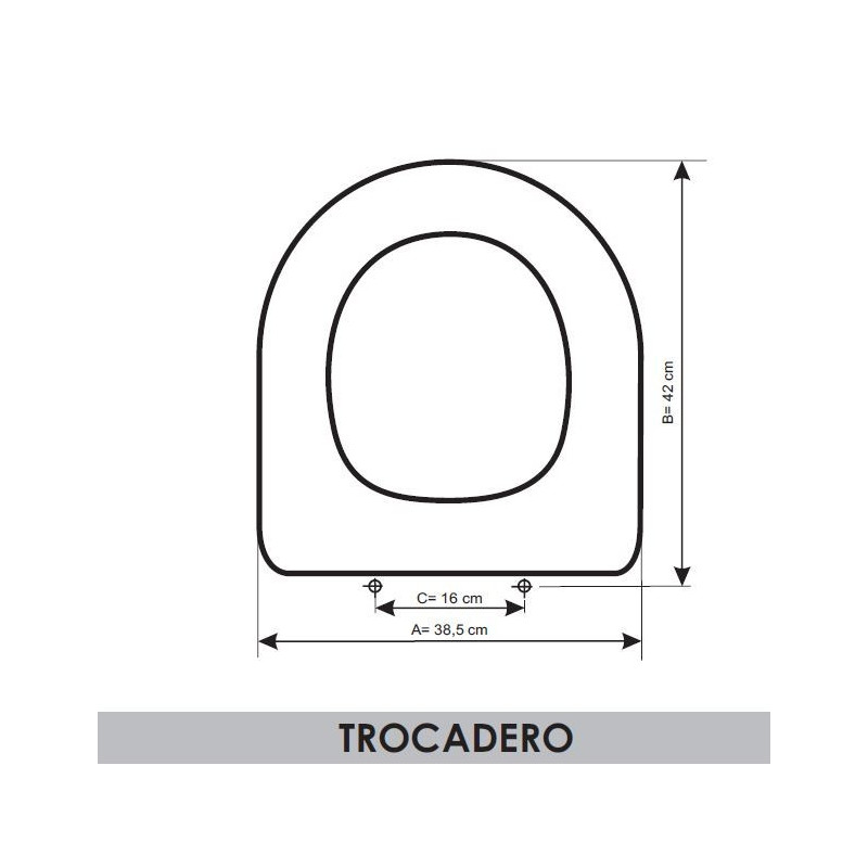 Abattant WC Jacob Delafon Trocadero adaptable en Resiwood