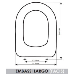 SEAT WC FACIS EMBASSI LARGO  ADAPTABLE IN RESIWOOD