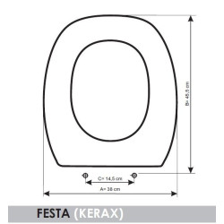 ABATTANT DU WC KERAX FESTA ADAPTABLE IN RESIWOOD