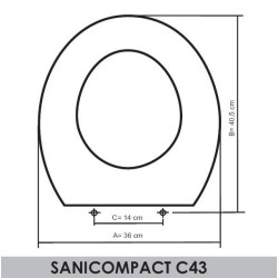 Tapa WC SFA-Sanitrit Sanicompact C43 adaptable en Resiwood