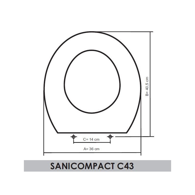 Abattant WC SFA-Sanitrit Sanicompact C43 adaptable en Resiwood