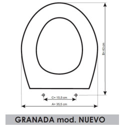 Tapa WC Sangrá Granada Nuevo adaptable en Resiwood